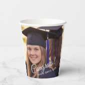 Gobelets En Papier Année photo de diplôme Classe de 2024 (Verso)