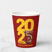 Gobelets En Papier Année rouge or du serpent 2025 (Recto)