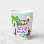 Gobelets En Papier Anniversaire Aloha Luau (Verso)
