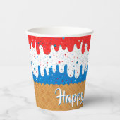 Gobelets En Papier Anniversaire America Ice Cream (Recto)