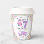Gobelets En Papier Anniversaire arc-en-ciel 7 ans | J'avais 6 ans, ma (Verso)
