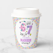Gobelets En Papier Anniversaire arc-en-ciel 7 ans | J'avais 6 ans, ma (Recto)