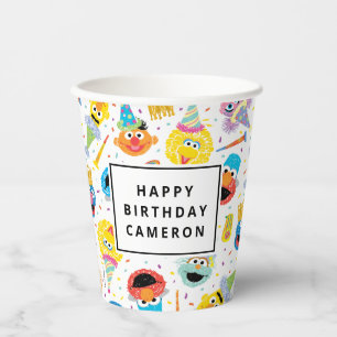 Gobelets En Papier Anniversaire avec les amis de la rue Sésame et con