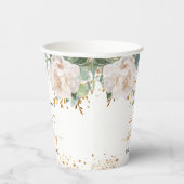 Gobelets En Papier Anniversaire blanc eucalyptus parties scintillant  (Droite)