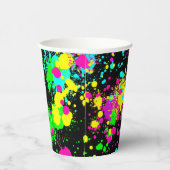 Gobelets En Papier Anniversaire brillant de peinture néon (Droite)