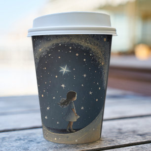 Gobelets En Papier Anniversaire Celestial Star Aquarelle Girl Moderne
