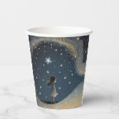 Gobelets En Papier Anniversaire Celestial Star Aquarelle Girl Moderne (Recto)