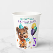 Gobelets En Papier Anniversaire de chien (Verso)