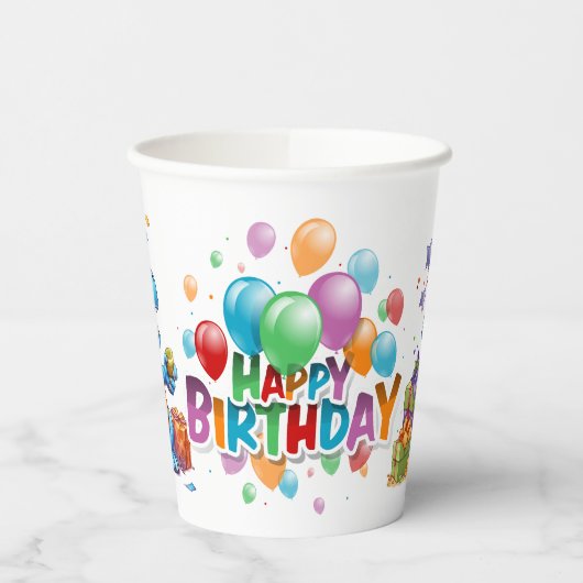 Gobelets En Papier Anniversaire de Dinosaur (Gauche)