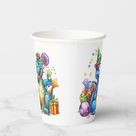 Gobelets En Papier Anniversaire de Dinosaur (Droite)