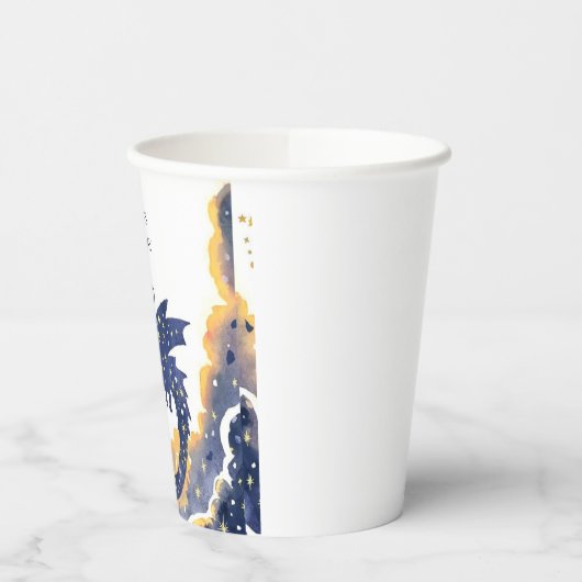 Gobelets En Papier Anniversaire de dragon simple enchanté (Gauche)