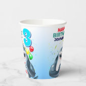 Gobelets En Papier Anniversaire de enfant Blushing Shark (Gauche)