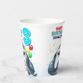 Gobelets En Papier Anniversaire de enfant Blushing Shark (Droite)