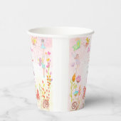 Gobelets En Papier Anniversaire de enfant d'aquarelle de jardin de fé (Droite)