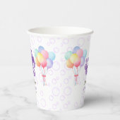Gobelets En Papier Anniversaire de enfant de bulle violet Octopus (Droite)