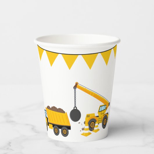 Gobelets En Papier Anniversaire de enfant de construction (Verso)