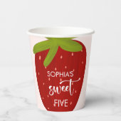 Gobelets En Papier Anniversaire de enfant de fraise sucrée (Verso)