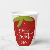 Gobelets En Papier Anniversaire de enfant de fraise sucrée (Recto)