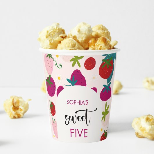 Gobelets En Papier Anniversaire de enfant de fraise sucrée
