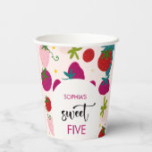 Gobelets En Papier Anniversaire de enfant de fraise sucrée (Verso)