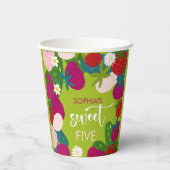 Gobelets En Papier Anniversaire de enfant de fraise sucrée (Verso)