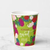 Gobelets En Papier Anniversaire de enfant de fraise sucrée (Recto)