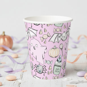 Gobelets En Papier Anniversaire de enfant d'Halloween doux et doux