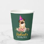 Gobelets En Papier Anniversaire de enfant floral mignon (Verso)