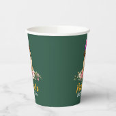 Gobelets En Papier Anniversaire de enfant floral mignon (Gauche)