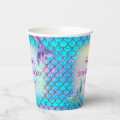 Gobelets En Papier anniversaire de enfant mermaid (Gauche)