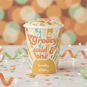 Gobelets En Papier anniversaire de enfant rétro super et sauvage