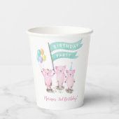 Gobelets En Papier Anniversaire de enfant rose Partie I Coupes en pap (Verso)