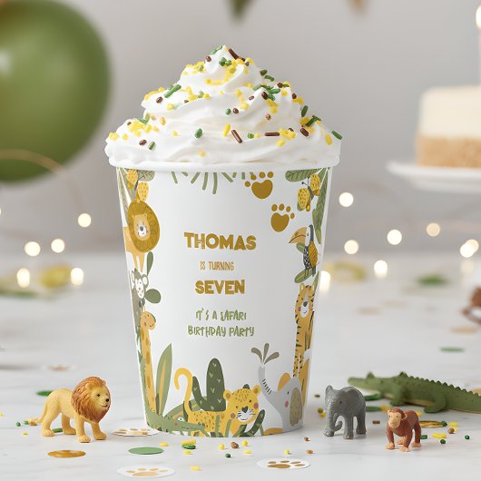 Gobelets En Papier Anniversaire de enfant safari sauvage