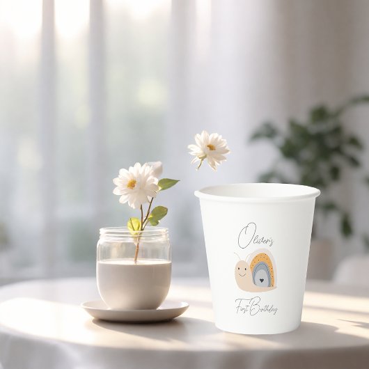 Gobelets En Papier Anniversaire de fête Rainbow Pluie