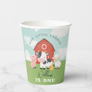Gobelets En Papier Anniversaire de garçon cow-boy ferme animal cow-bo