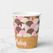 Gobelets En Papier Anniversaire de glace Sundae (Verso)