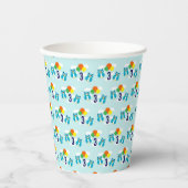 Gobelets En Papier Anniversaire de la chouette (Recto)