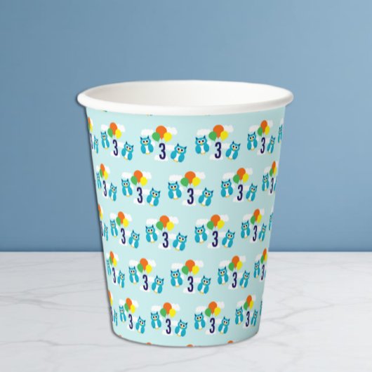 Gobelets En Papier Anniversaire de la chouette
