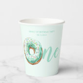 Gobelets En Papier Anniversaire de la Donut verte (Verso)