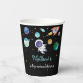 Gobelets En Papier Anniversaire de l'astronaute bleu (Verso)