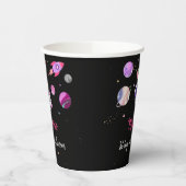 Gobelets En Papier Anniversaire de l'astronaute spatiale rose (Gauche)