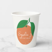 Gobelets En Papier Anniversaire de Little Cutie Moderne Orange (Recto)