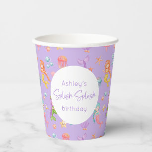 Gobelets En Papier Anniversaire de Mermaid