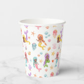 Gobelets En Papier Anniversaire de Mermaid (Verso)