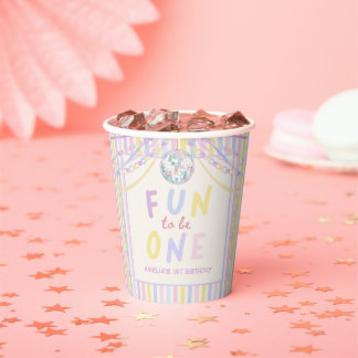 Gobelets En Papier Anniversaire de naissance coloré Fête pour enfants