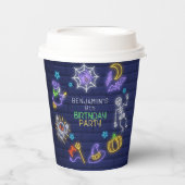 Gobelets En Papier Anniversaire de Neon Halloween (Recto)