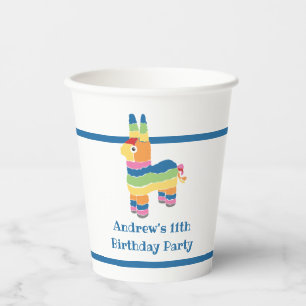 Gobelets En Papier Anniversaire de Pinata couleur arc-en-ciel