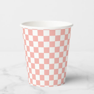 Gobelets En Papier Anniversaire de Pink Retro Checker