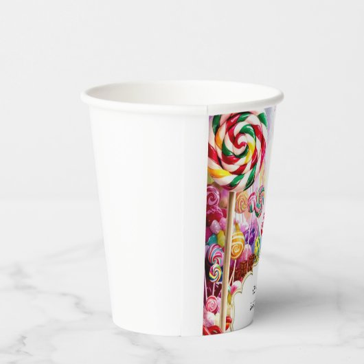 Gobelets En Papier Anniversaire de Sparkling Pastel Candyland (Droite)