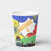 Gobelets En Papier Anniversaire de Superhero (Recto)